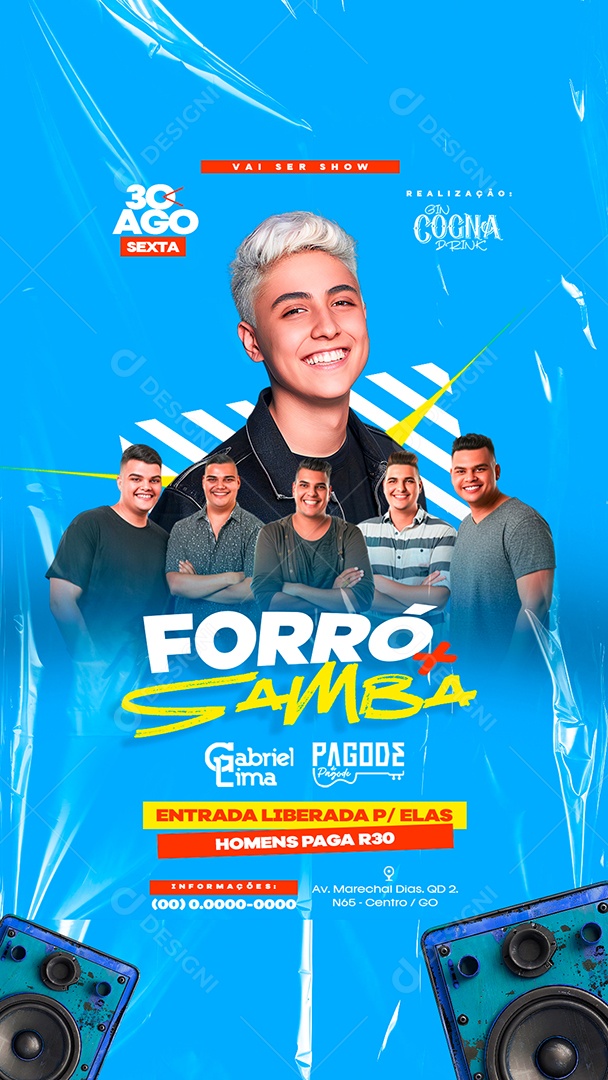 Story Flyer Forro Mais Samba Gabriel Lima Pagode do Pagode Social Media PSD Editável