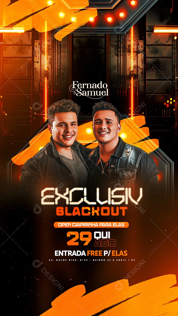 Story Flyer Exclusiv Blackout Fernado e Samuel Social Media PSD Editável