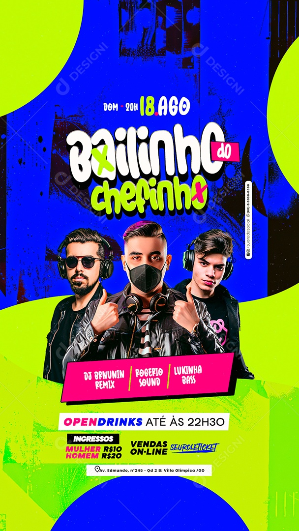 Story Flyer Bailinho do Chefinho Social Media PSD Editável