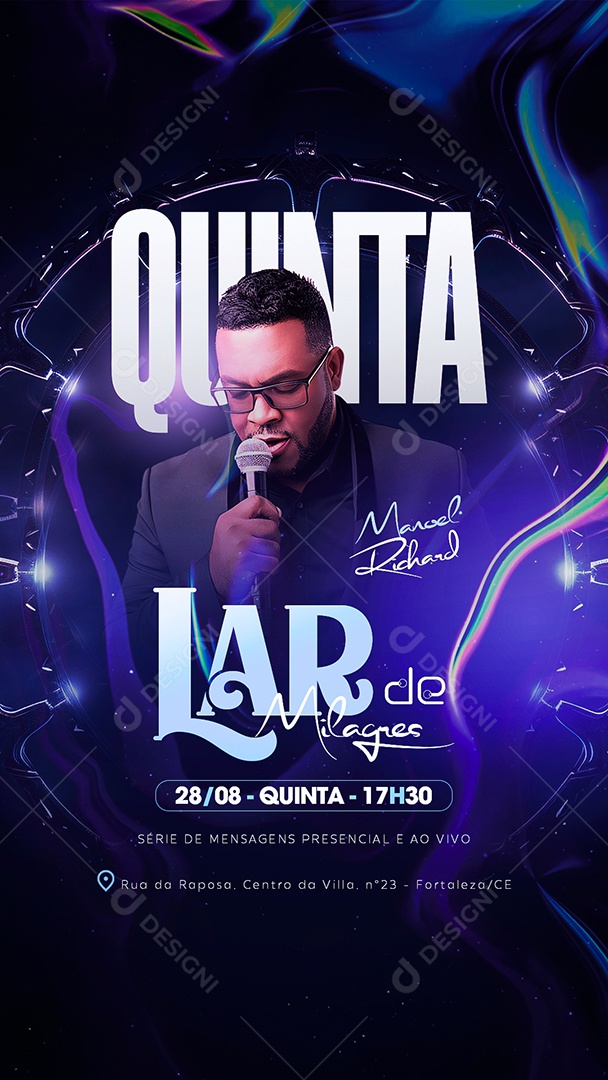 Story Gospel Quinta Lar de Miagres Social Media PSD Editável