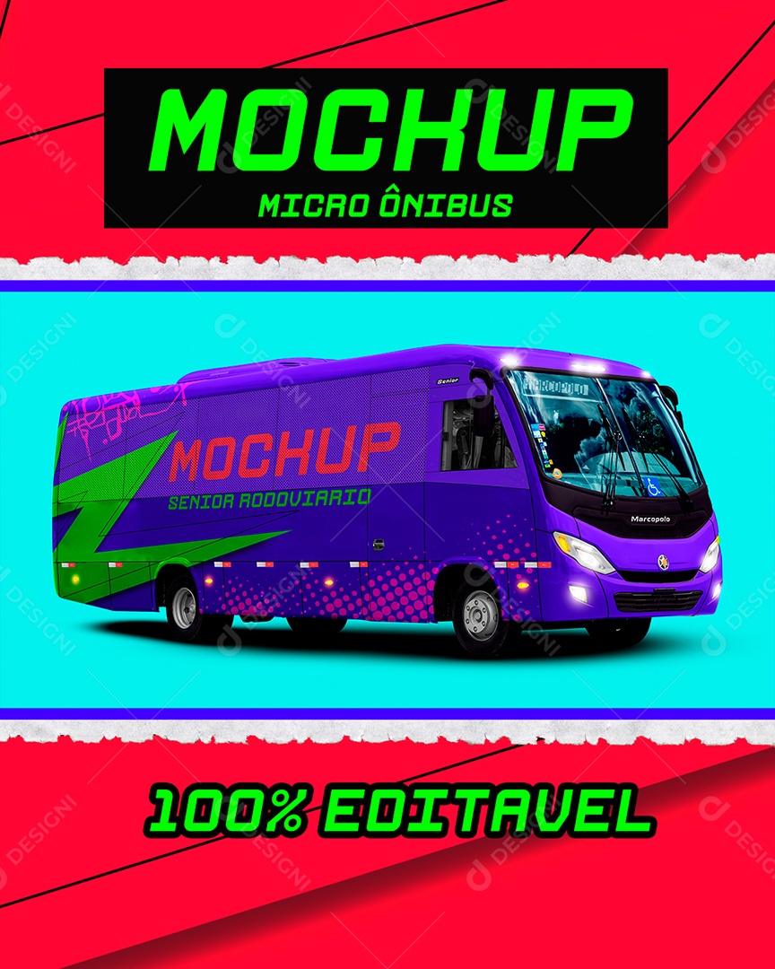 Mockup Micro Ônibus PSD Editável