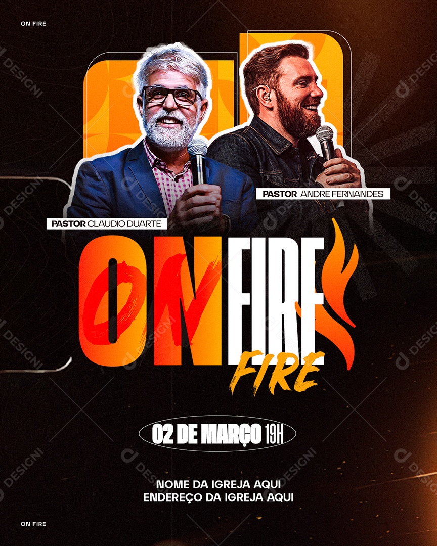 Feed Flyer On Fire Social Media PSD Editável