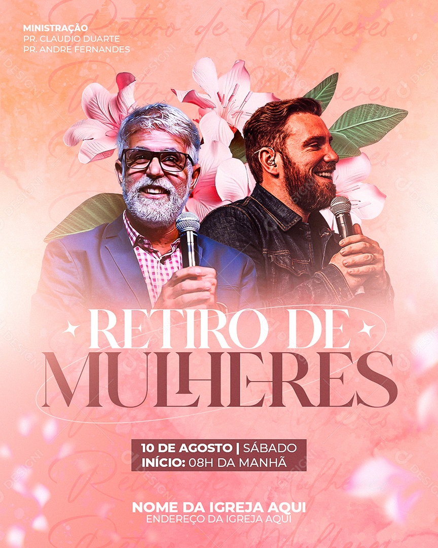 Feed Flyer Retiro de Mulheres Social Media PSD Editável