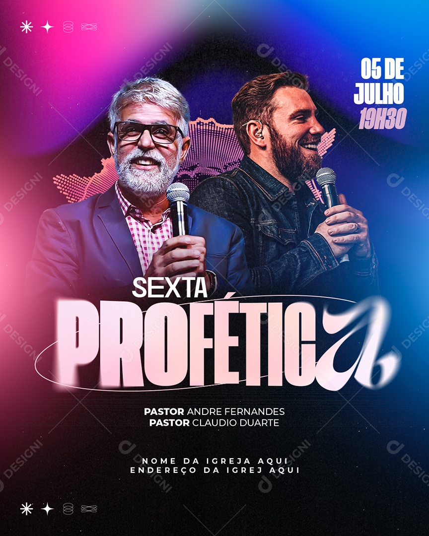 Feed Flyer Sexta Profética Social Media PSD Editável