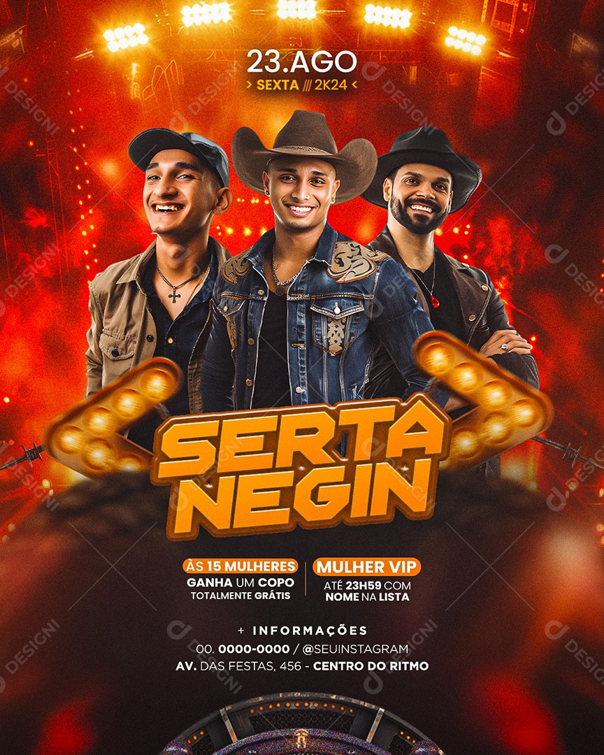 Flyer Sertanegin Social Media PSD Editável