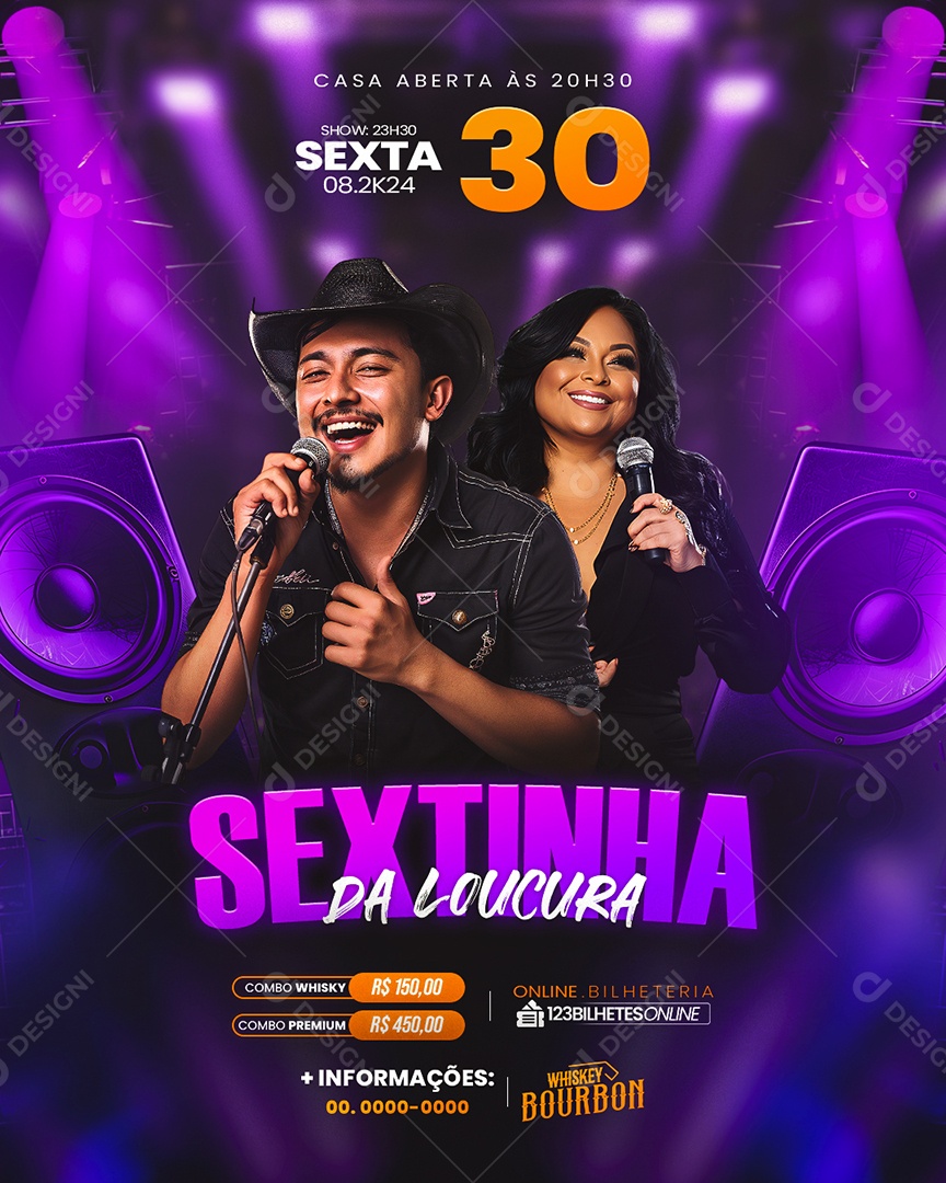 Flyer Sextinha da Loucura Social Media PSD Editável