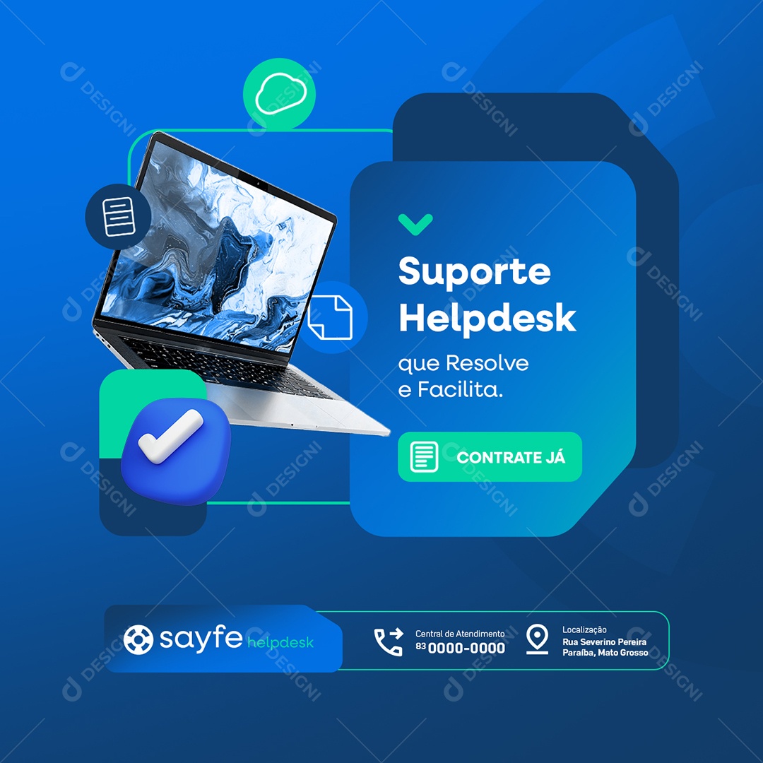 Social Media Suporte Helpdesk Que Resolve a Facilita PSD Editável