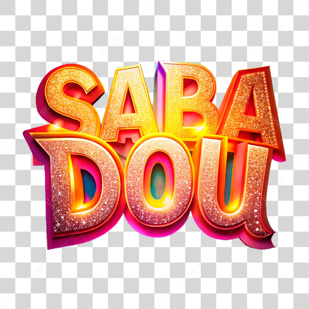 Texto 3D Sábadou PNG Transparente