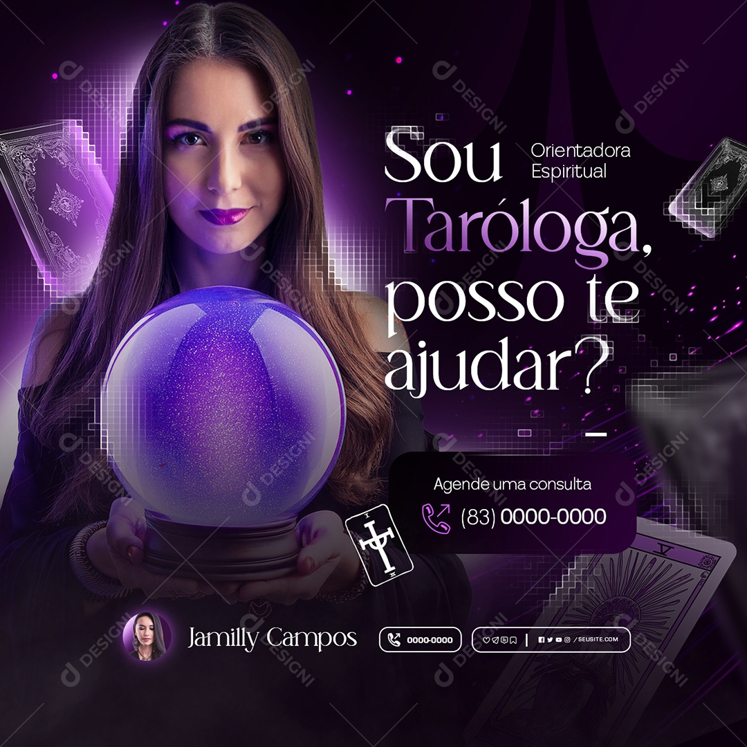 Sou Taróloga Agende uma Consulta Social Media PSD Editável