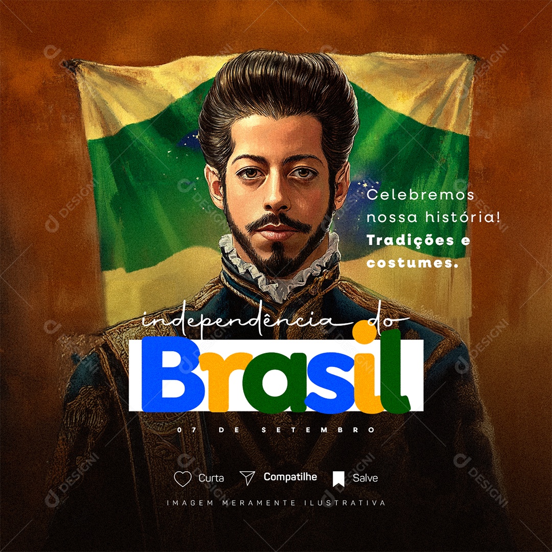 Dia da Independência do Brasil Celebremos nossa História Social Media PSD Editável