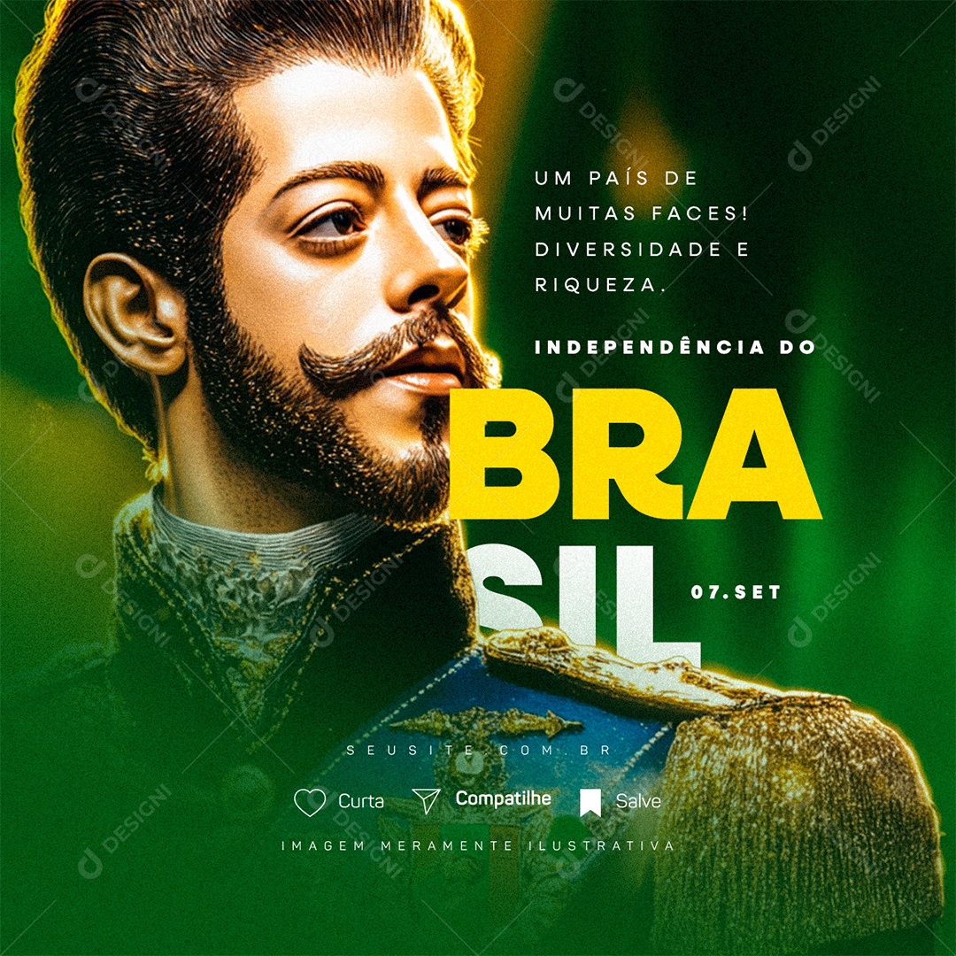 Dia da Independência do Brasil Um País de Muitas Faces Social Media PSD Editável