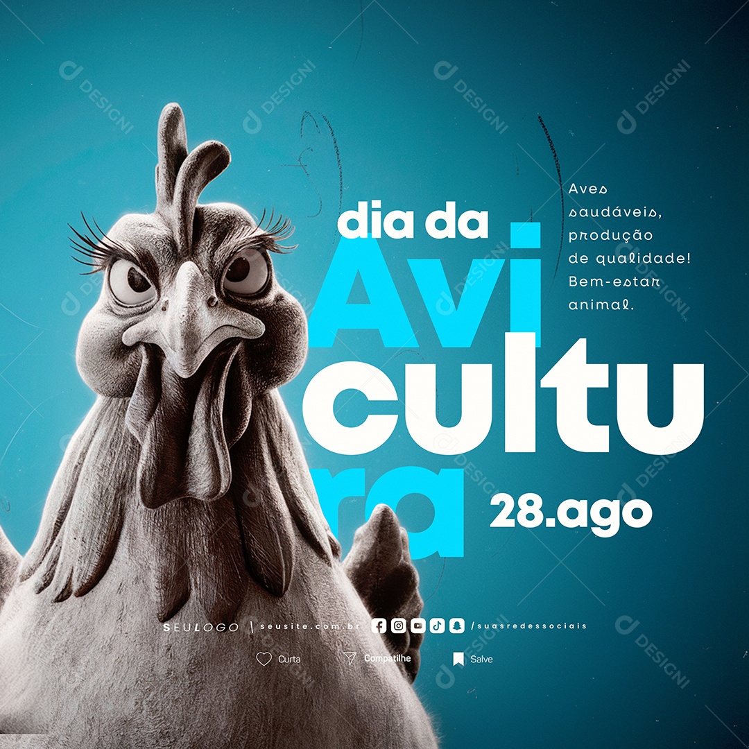 Dia da Avicultura 28 de Agosto Social Media PSD Editável