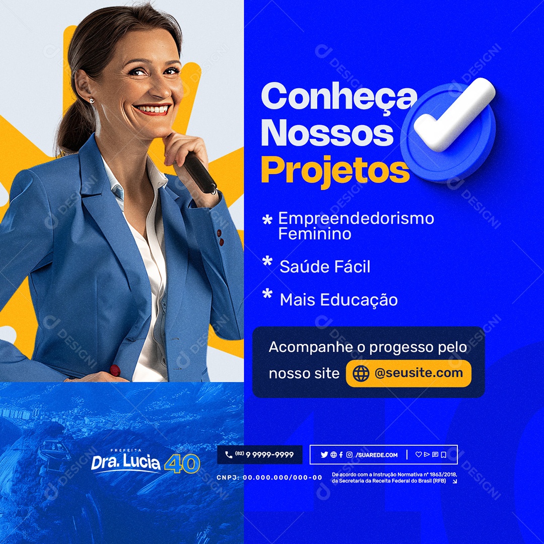 Política 2024 Conheça Nossos Projetos Social Media PSD Editável