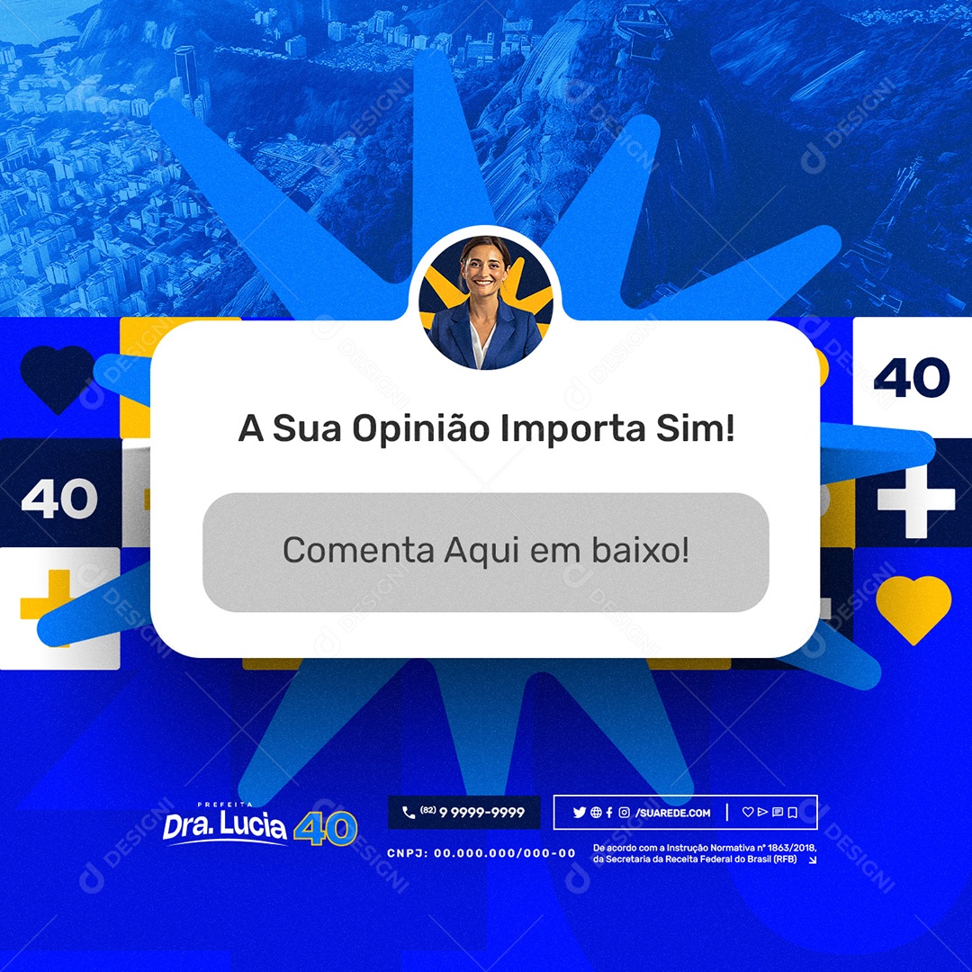 Social Media Política 2024 Prefeita Dra Lucia PSD Editável
