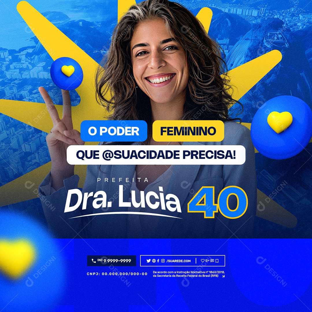 Política 2024 Prefeita Dra Lucia Social Media PSD Editável