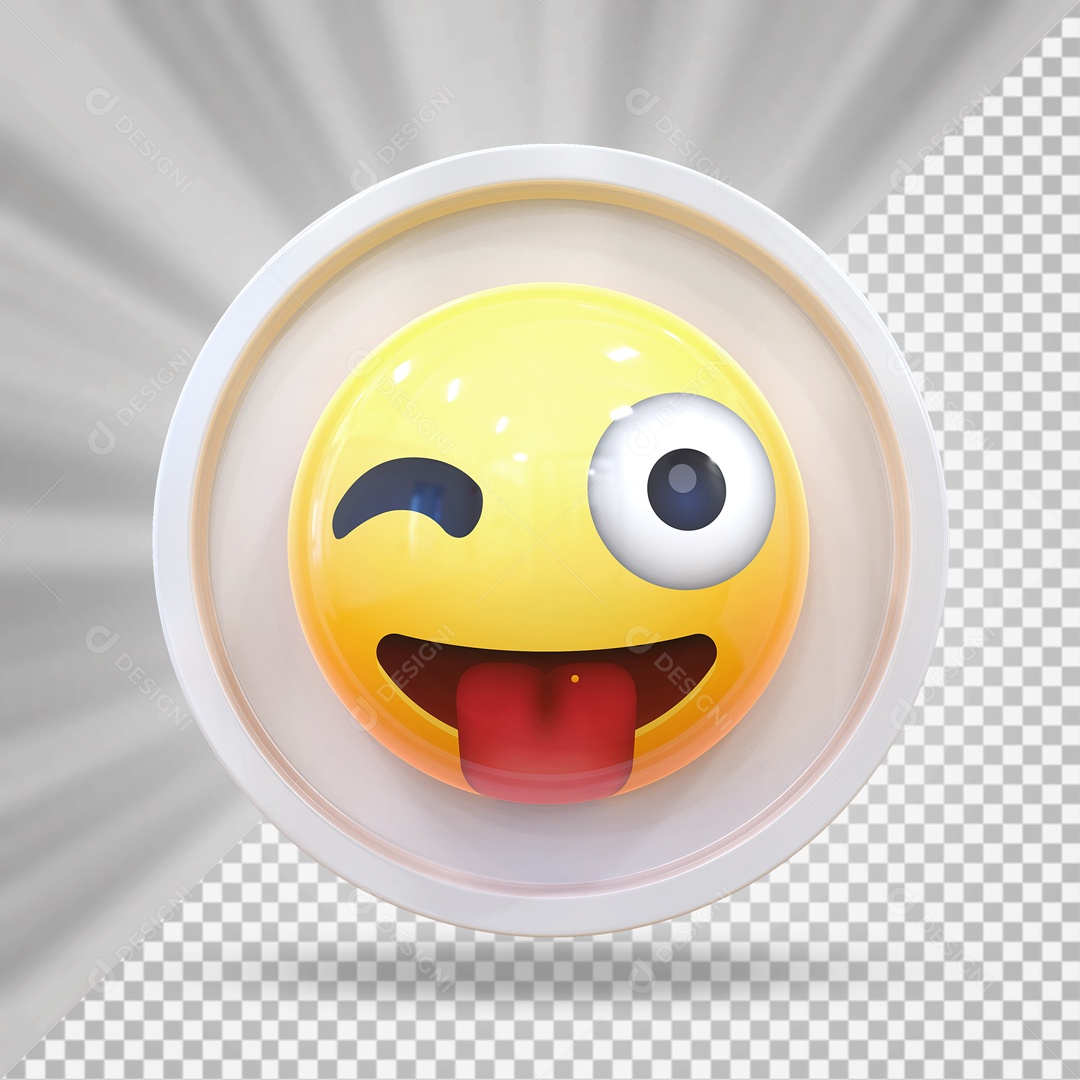 Emoji Amarelo Elemento 3D para Composição PSD