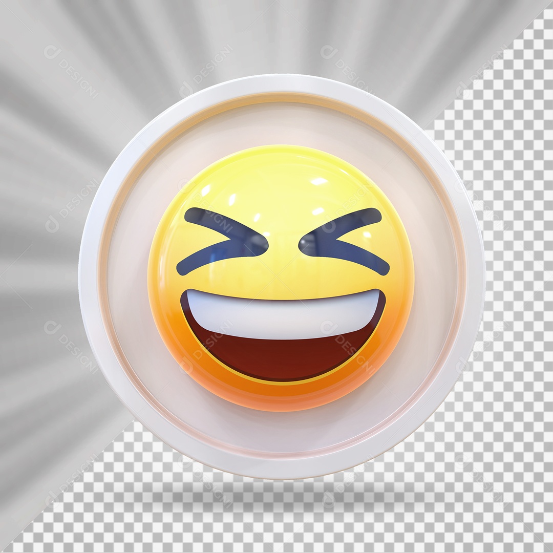Emoji Sorrindo Elemento 3D para Composição PSD