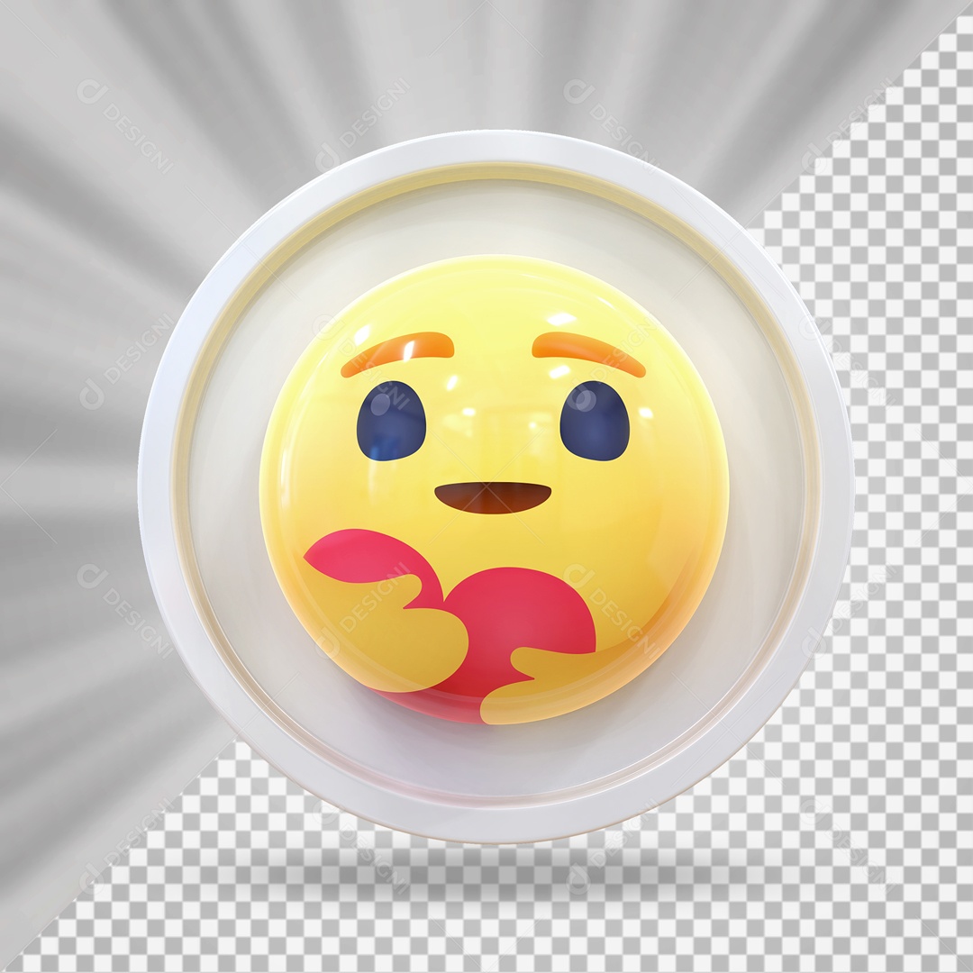 Emoji com Coração Elemento 3D para Composição PSD