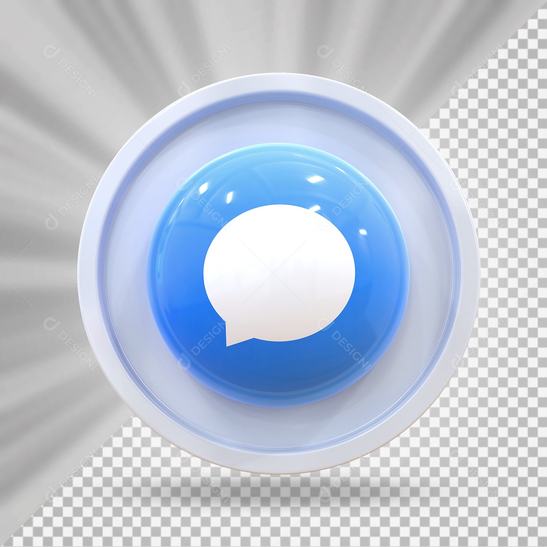 Emoji Bolha de Mensagem Elemento 3D para Composição PSD