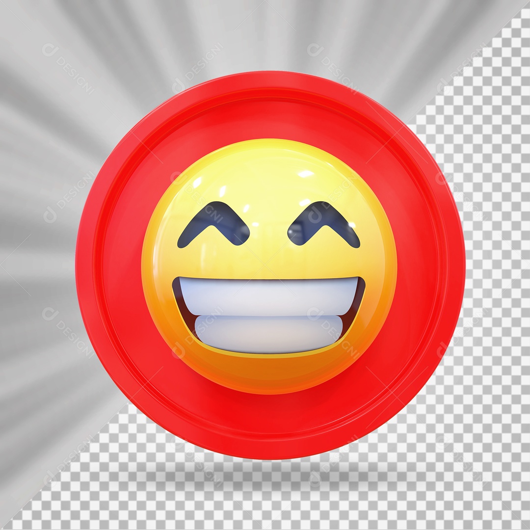 Emoji Sorrindo Elemento 3D para Composição PSD
