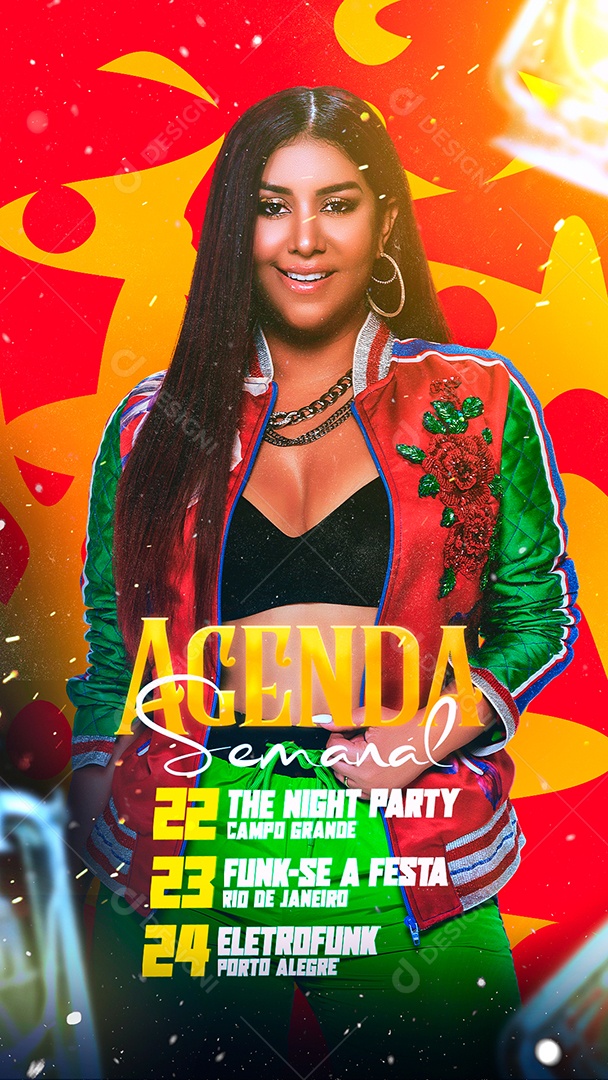 Story Flyer Agenda Semanal Social Media PSD Editável