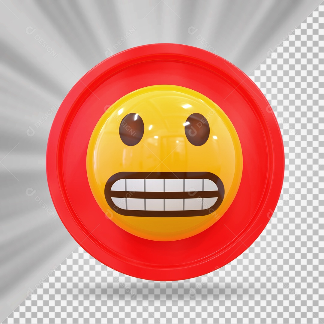 Emoji com Expressão Elemento 3D para Composição PSD