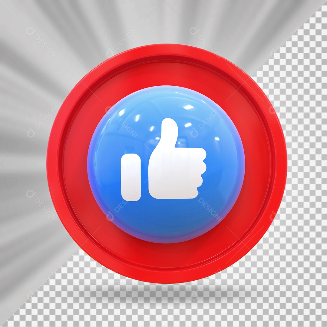 Emoji de Like Elemento 3D para Composição PSD