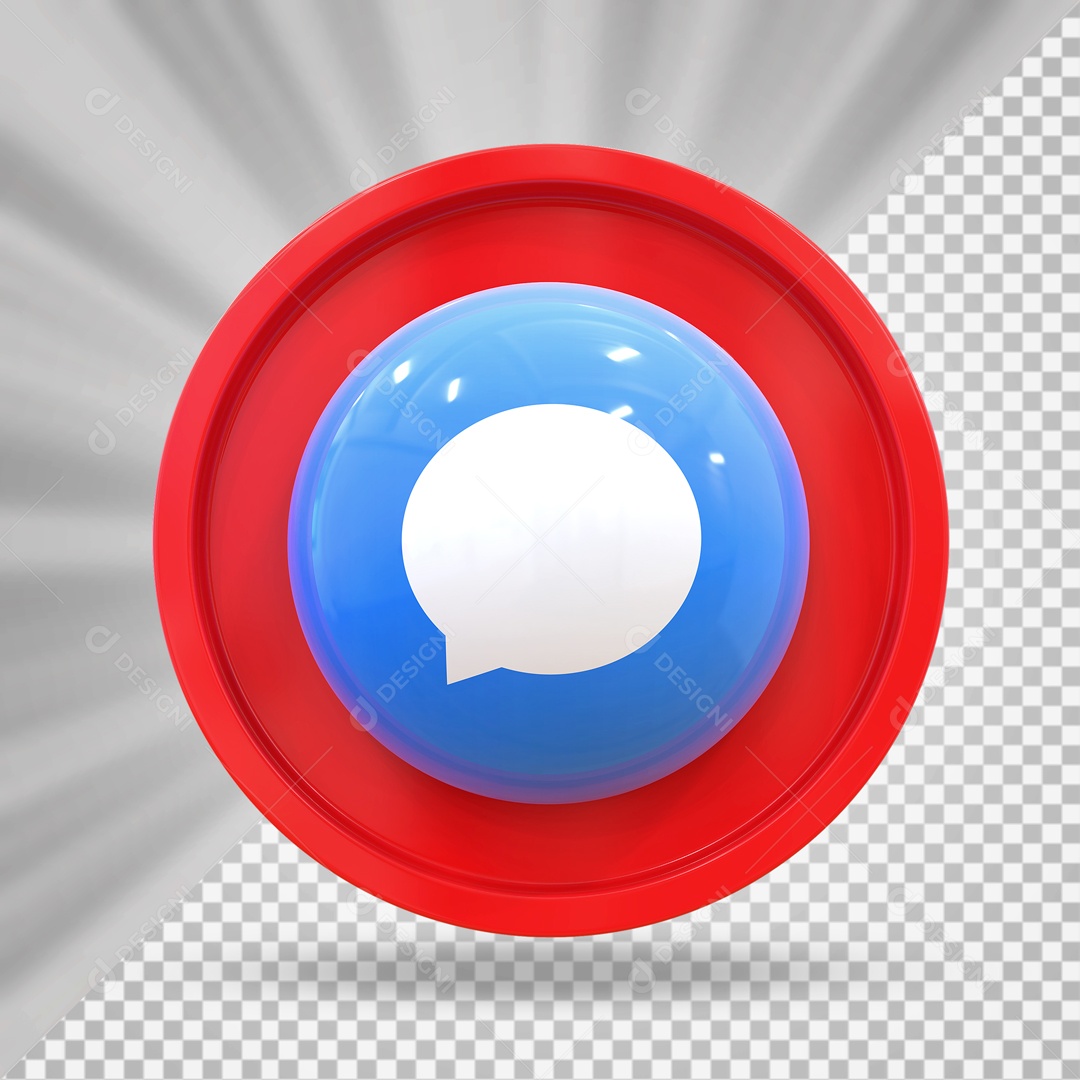 Emoji Mensagem Elemento 3D para Composição PSD
