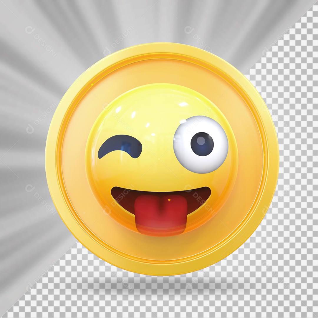 Emoj comi Reação Elemento 3D para Composição PSD