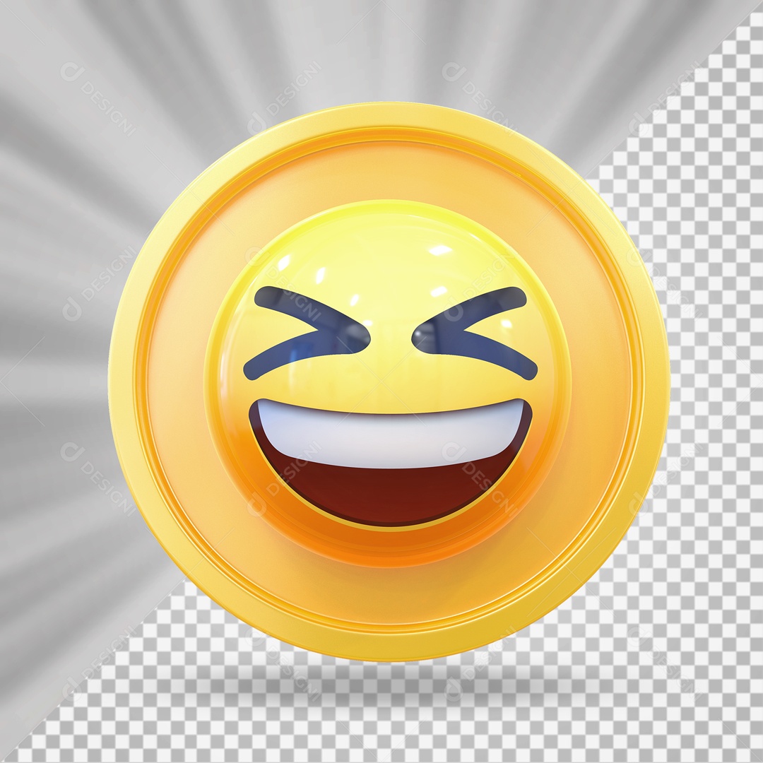 Emoji Reação Sorridente Elemento 3D para Composição PSD