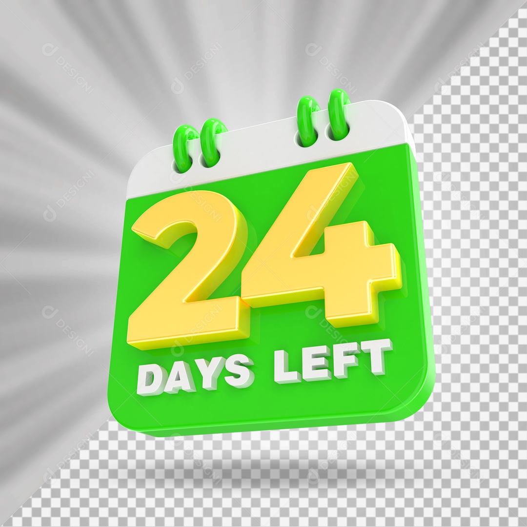 Calendário 24 Elemento 3D para Composição PSD