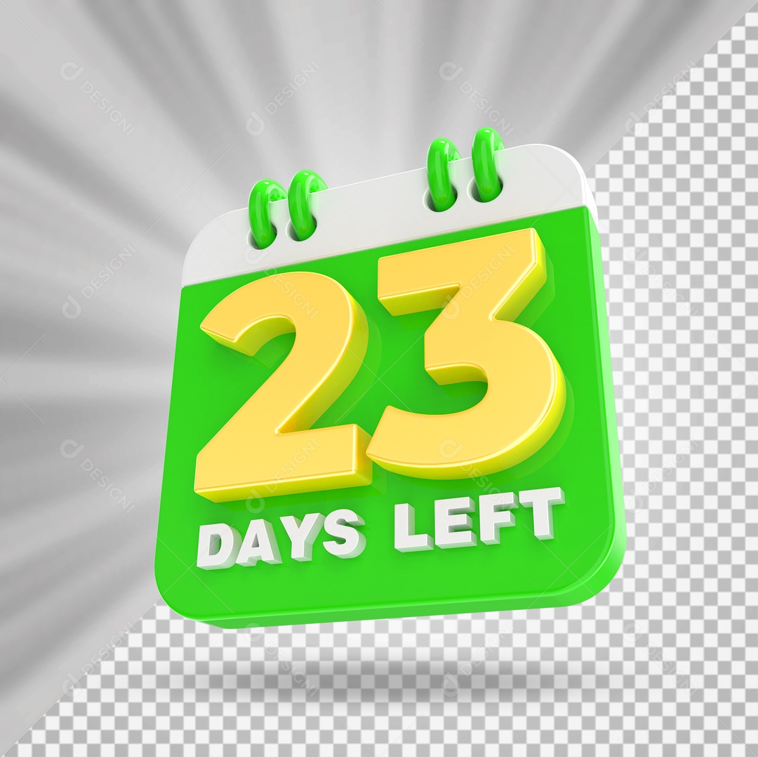 Calendário 23 Elemento 3D para Composição PSD