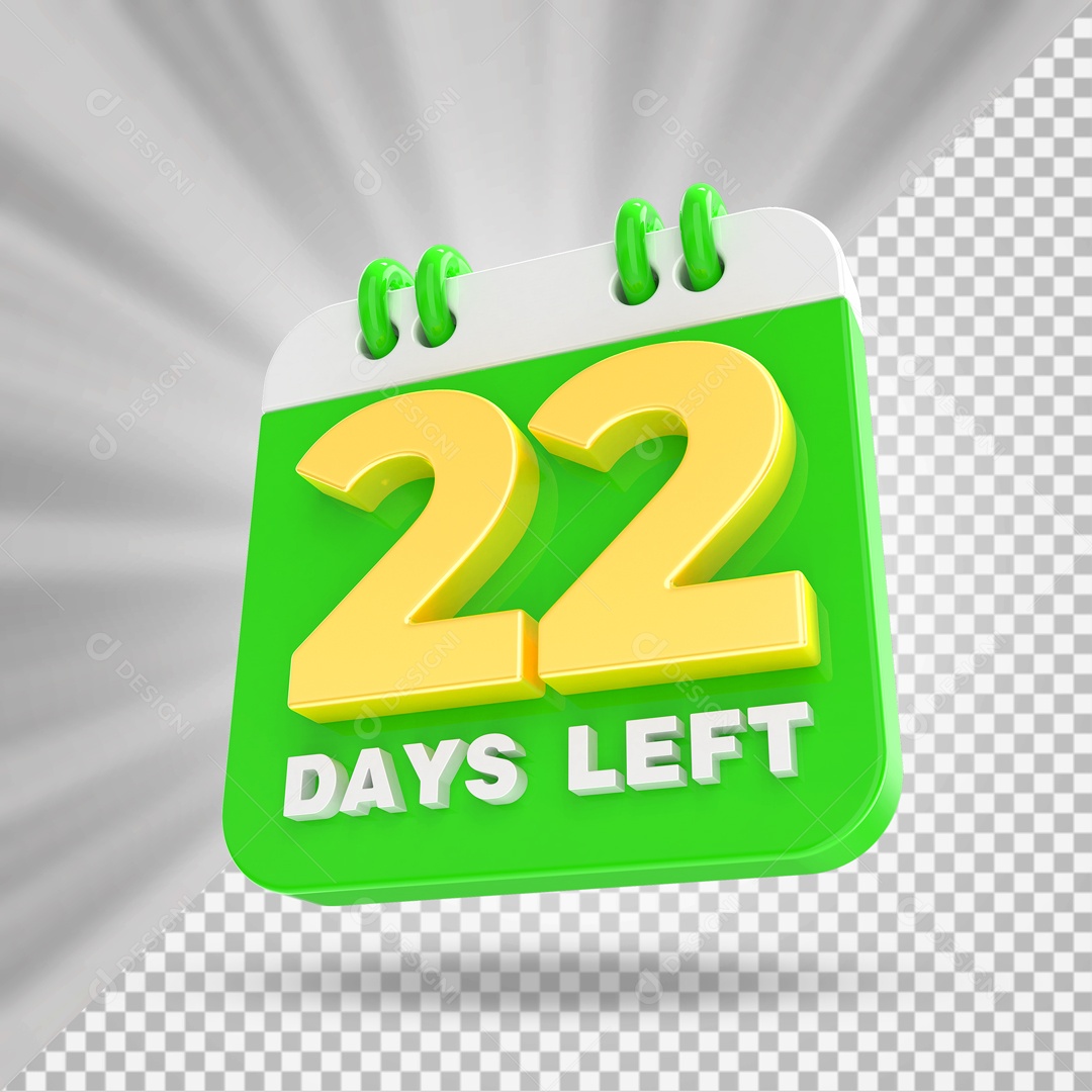 Calendário 22 Elemento 3D para Composição PSD