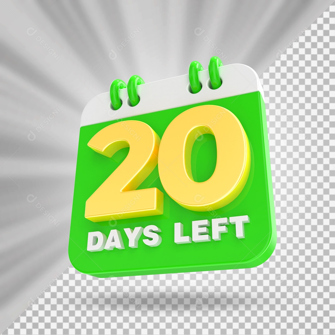 Calendário 20 Elemento 3D para Composição  PSD