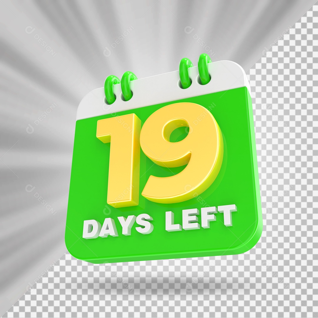 Calendário 19 Elemento 3D para Composição PSD