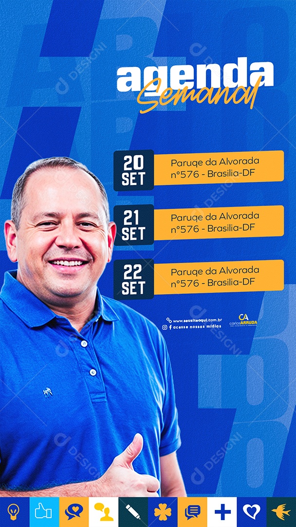 Story Campanha Agenda Politica Social Media PSD Editável