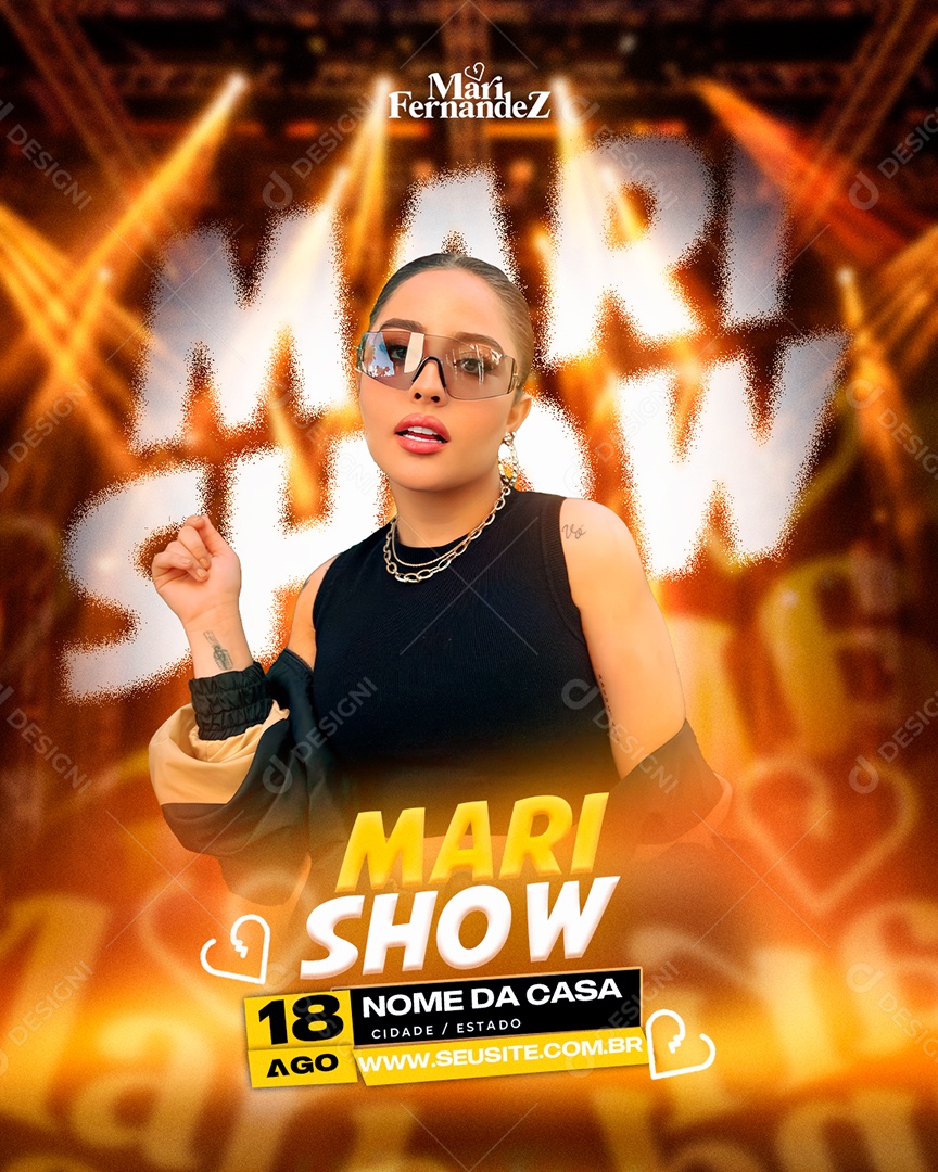 Flyer Mari Show Social Media PSD Editável