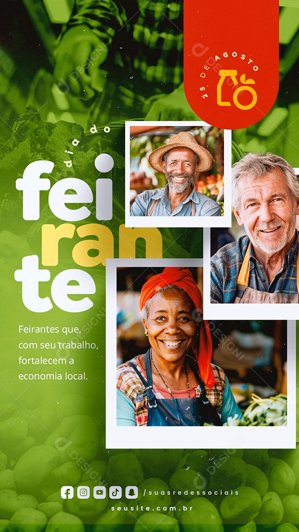 Story Dia do Feirante 25 de Agosto Social Media PSD Editável
