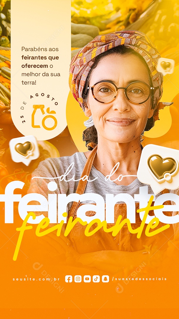 Story Dia do Feirante 25 de Agosto Social Media PSD Editável