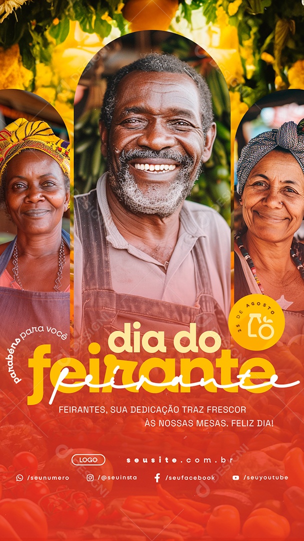 Story Dia do Feirante 25 de Agosto Social Media PSD Editável