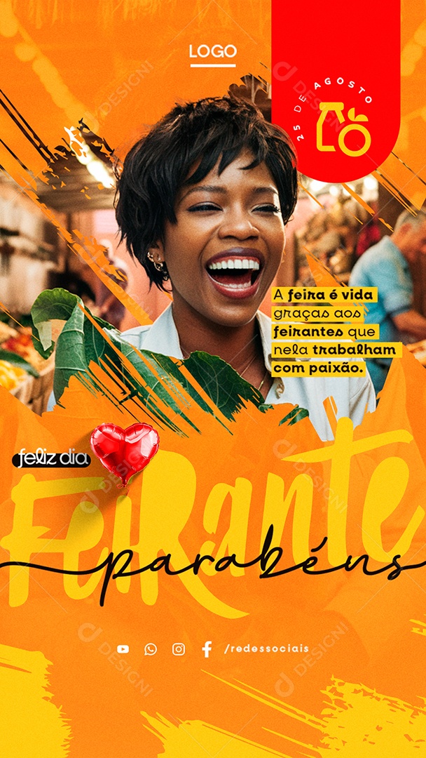 Story Dia do Feirante 25 de Agosto Social Media PSD Editável