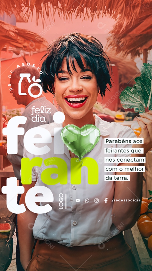 Story Dia do Feirante 25 de Agosto Social Media PSD Editável