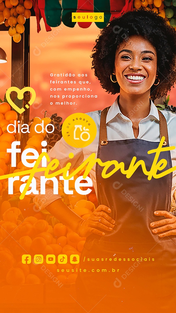 Story Dia do Feirante 25 de Agosto Social Media PSD Editável