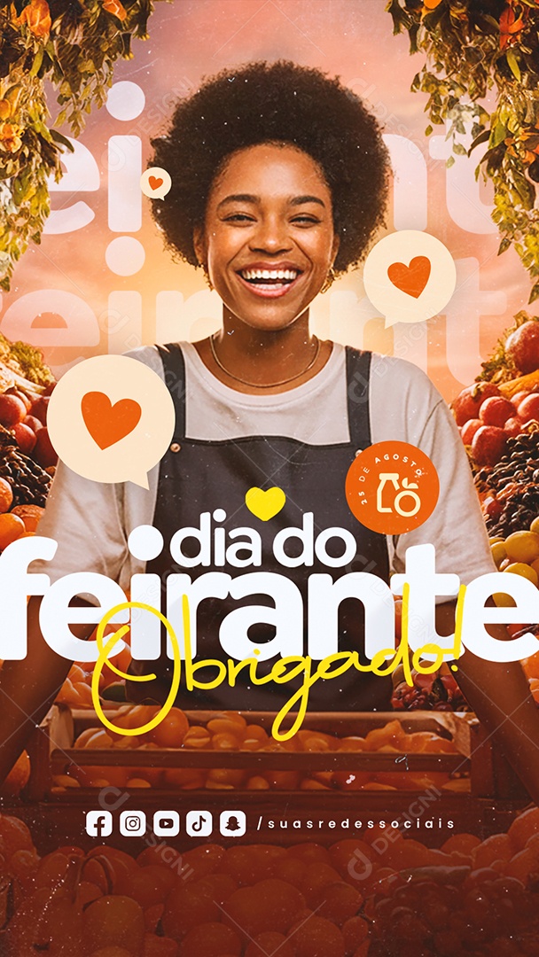 Story Dia do Feirante 25 de Agosto Obrigado Social Media PSD Editável