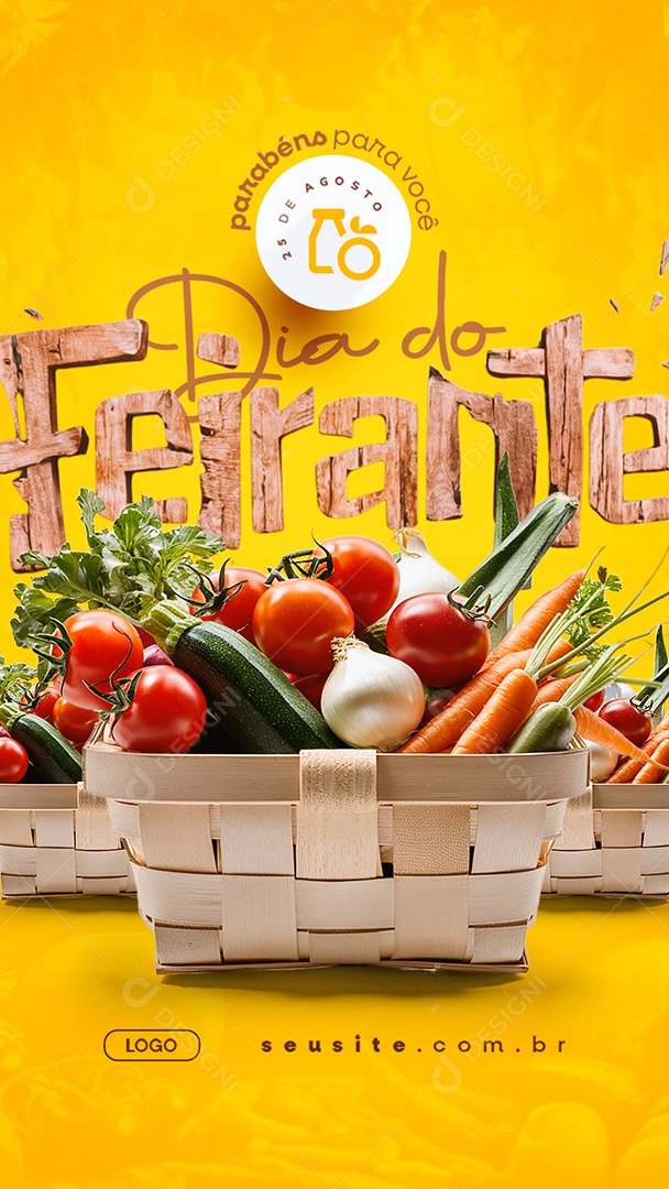 Story Dia do Feirante 25 de Agosto Social Media PSD Editável