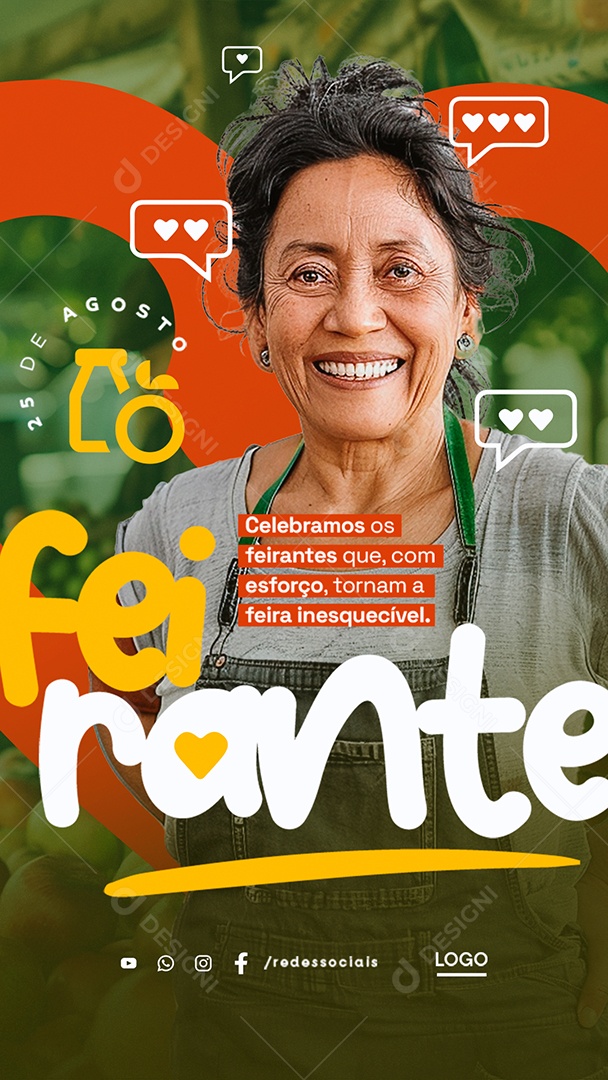 Story Dia do Feirante 25 de Agosto Social Media PSD Editável