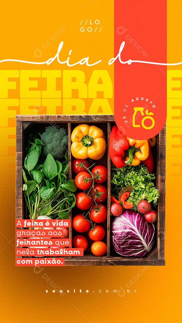 Story Dia do Feirante 25 de Agosto Social Media PSD Editável