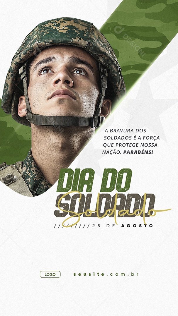Story Dia do Soldado 25 de Agosto Obrigado Social Media PSD Editável