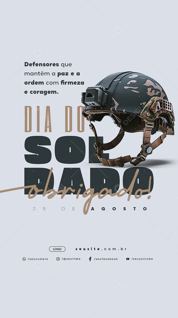 Story Dia do Soldado 25 de Agosto Obrigado Social Media PSD Editável