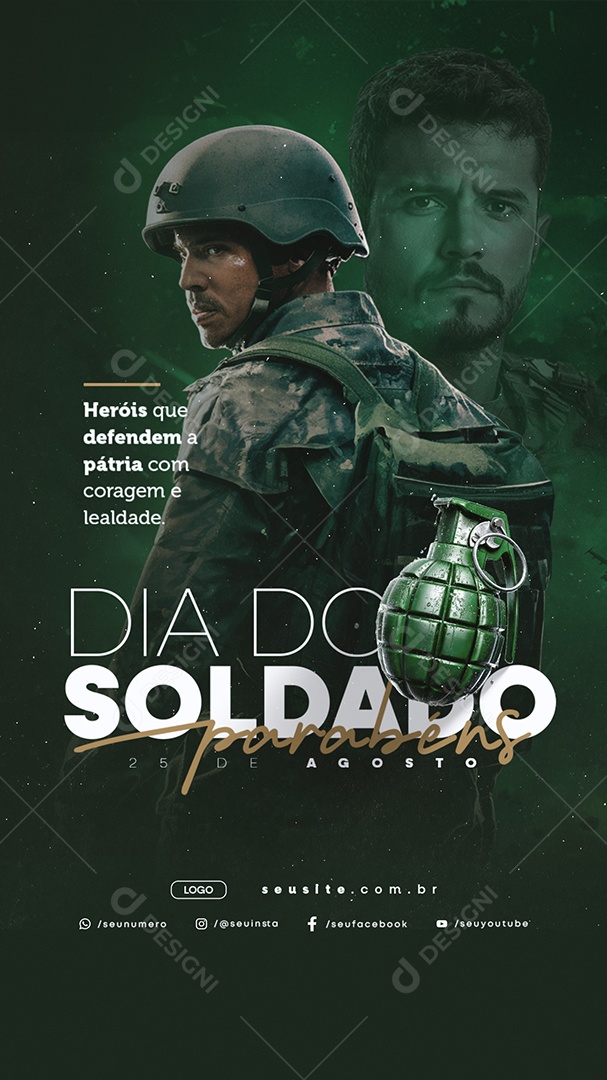Story Dia do Soldado 25 de Agosto Social Media PSD Editável